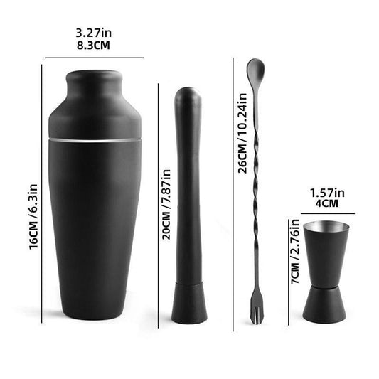 Ensemble de 8 outils de barman en acier inoxydable de 700 ml pour cocktails